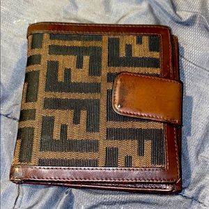 Authentic FENDI Brown Zucca Wallet and coin pocket